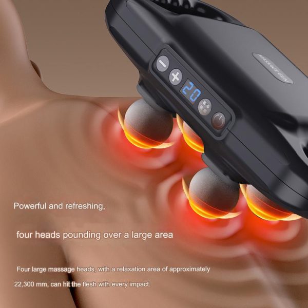 Quad-Head Massage Gun